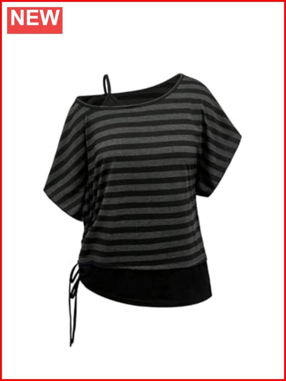 Oversized Off Shoulder Striped T Shirt Gothic Grunge Y2k Tee